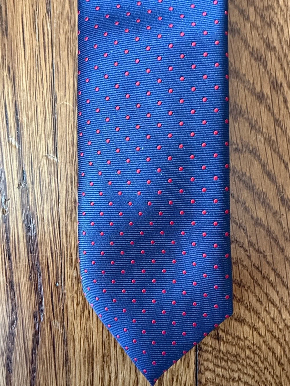 Tommy Hilfiger Boys Navy Blue Polka Dot Tie